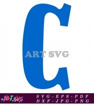 Blue Bold Capital Letter C Design SVG 1