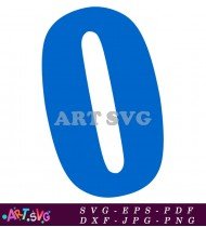 Blue Letter O Bold Style Typography Design SVG