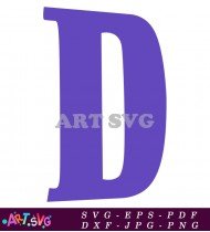 Purple D Alphabet Letter Clip Art SVG