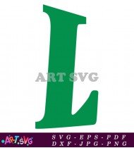 Green L Letter Typography Geometric Design SVG