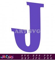 Purple Letter J Colorful Font Illustration Design SVG