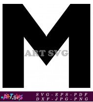 Black Letter M Minimalist Modern Style Design SVG