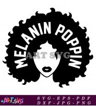 Melanin Poppin Black Woman Crown Symbol SVG