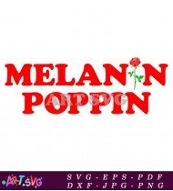 Red Rose Melanin Poppin Graphic Design SVG