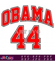 Red Obama 44 Graphic Presidential Design SVG