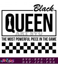 Queen Black Chess Piece With Crown SVG