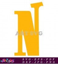 Yellow N Alphabet Letter Clip Art SVG