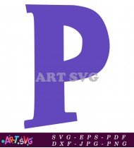 Purple P Alphabet Letter Clip Art SVG