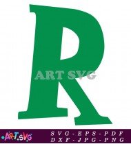 Green R Alphabet Letter Clip Art SVG