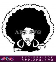 Beautiful Black Woman Afro Hair Art Printable SVG