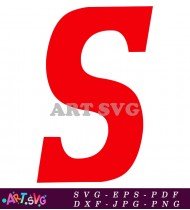 Red S Alphabet Letter Clip Art SVG