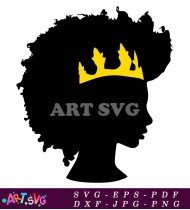 Queen Crown Silhouette for Black Women Design SVG