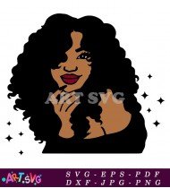 Black Woman Silhouette Art Design for Clothing SVG