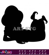 Aladdin Silhouette Holding Magic Lamp In Hand SVG