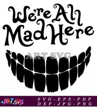 Cheshire Cat Smile In Wonderland Silhouette SVG