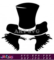 Mad Hatter Silhouette With Top Hat SVG