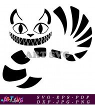 Cheshire Cat Silhouette Design Alice In Wonderland SVG