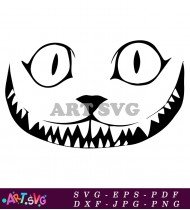 Cheshire Cat Grin Cartoon Illustration SVG