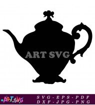 Black And White Teapot Silhouette Illustration SVG