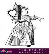 Queen Of Hearts Alice In Wonderland Illustration SVG