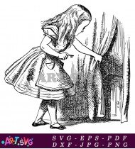 Alice In Wonderland Cartoon Illustration SVG