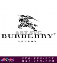 Burberry logo with knight and horse in black SVG