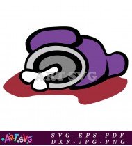 Purple Among Us Character Dead on Ground SVG