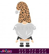 Gnome Christmas Decoration Leopard Print Festive SVG