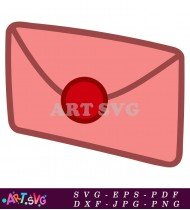 Red Sealed Envelope Letter Mailbox Design SVG