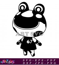 Black And White Frog Animal Character Design SVG