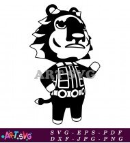 Animal Crossing Lion with Black and White Outfit SVG 1