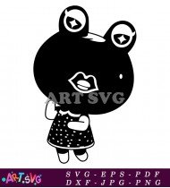 Animal Crossing Character Dress Black And White SVG