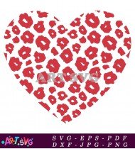 Red and White Spot Heart Pattern Graphic SVG