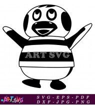 Animal Crossing Penguin Character Black and White SVG 1