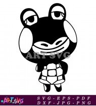 Animal Crossing Frog Character Design Black SVG