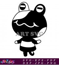 Animal Crossing Cat Character Design Black SVG 1