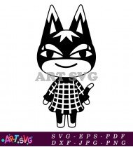 Animal Crossing Cat Character Design Black SVG 6