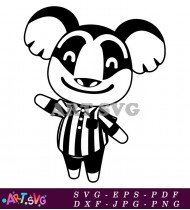 Panda Animal Black and White Illustration SVG