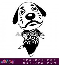 Black and White Koala Cartoon SVG