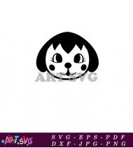 Dog Animal Cartoon Black and White SVG 2