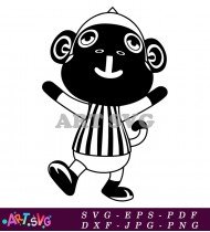 Animal Crossing Monkey Character Design Black And SVG