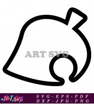 Animal Crossing Leaf Icon Black And White Illustration SVG