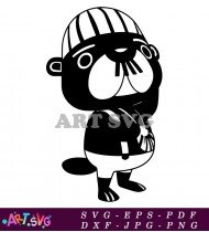 Adorable Animal Crossing Otter with Striped Shirt SVG