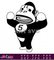 Animal Crossing Monkey with Number 5 on Shirt SVG