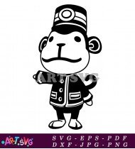 Animal Crossing Monkey in Formal Uniform SVG