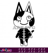 Cute Animal Crossing Cat Character with Hat SVG