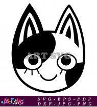 Animal Crossing Cat with One Big Eye SVG