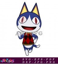 Black And White Cat Animal Crossing Character SVG 2