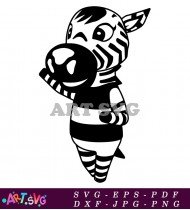 Black And White Zebra Animal Crossing Character SVG