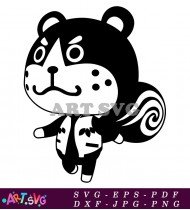 Black And White Squirrel Animal Crossing Character SVG